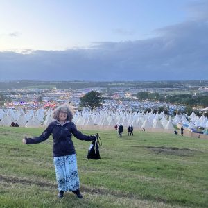 Sounds of Space Project at Glastonbury Festival 2024 -overview Diana Scarborough in foreground. image taken by 'Wildlife Kate'