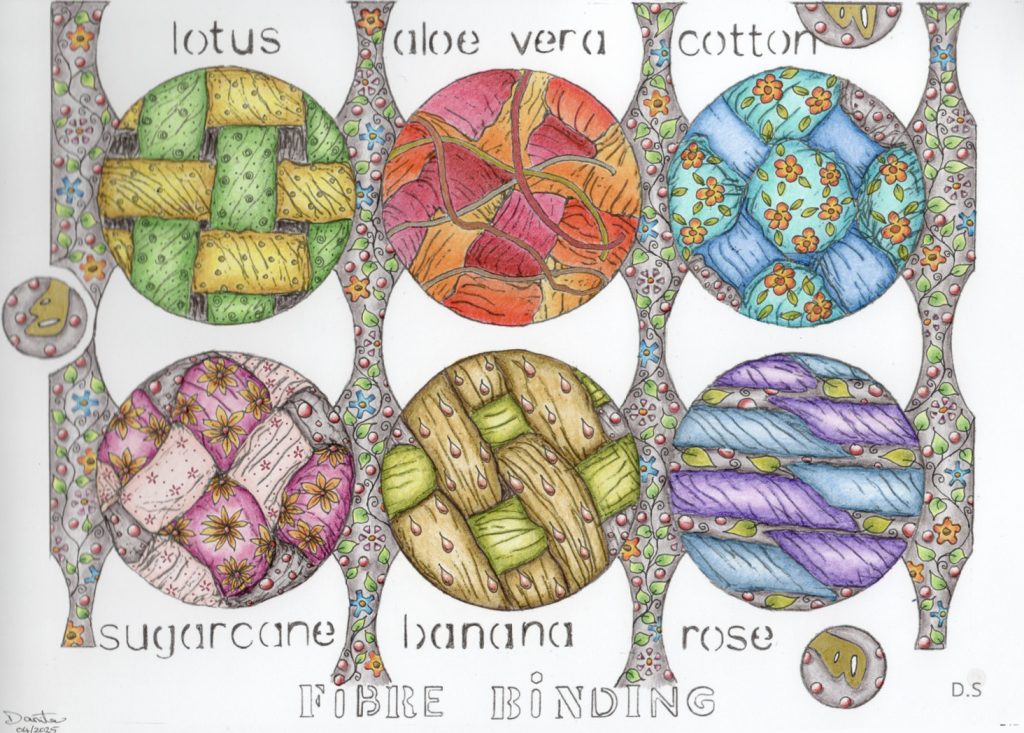 Organic Fibres Drawing by Diana, coloured by Danita, member of the department of CEB